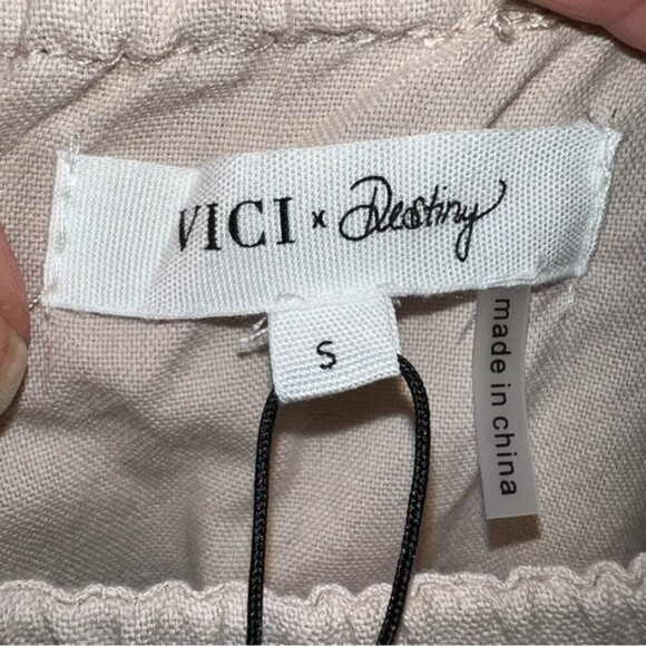 NWT VICI x Destiny Tan Blue White Colorblock Boho Ruffled Tiered Maxi Dress S - Picture 8 of 13